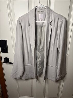 EUC LC Lauren Conrad Light Gray Open-Front Blazer
